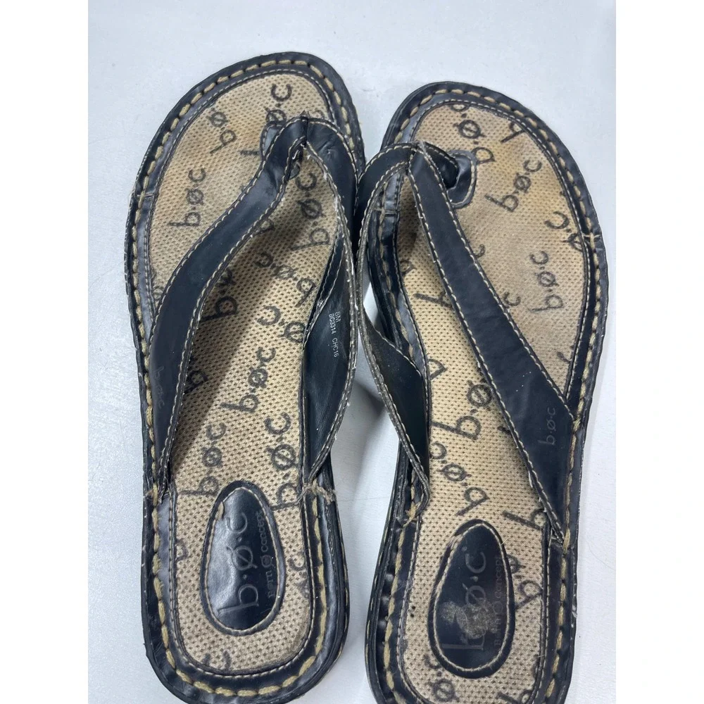 b.o.c. Born Concept Womens Black Thong Flip Flop Sandals Size‎ 8M BC3314